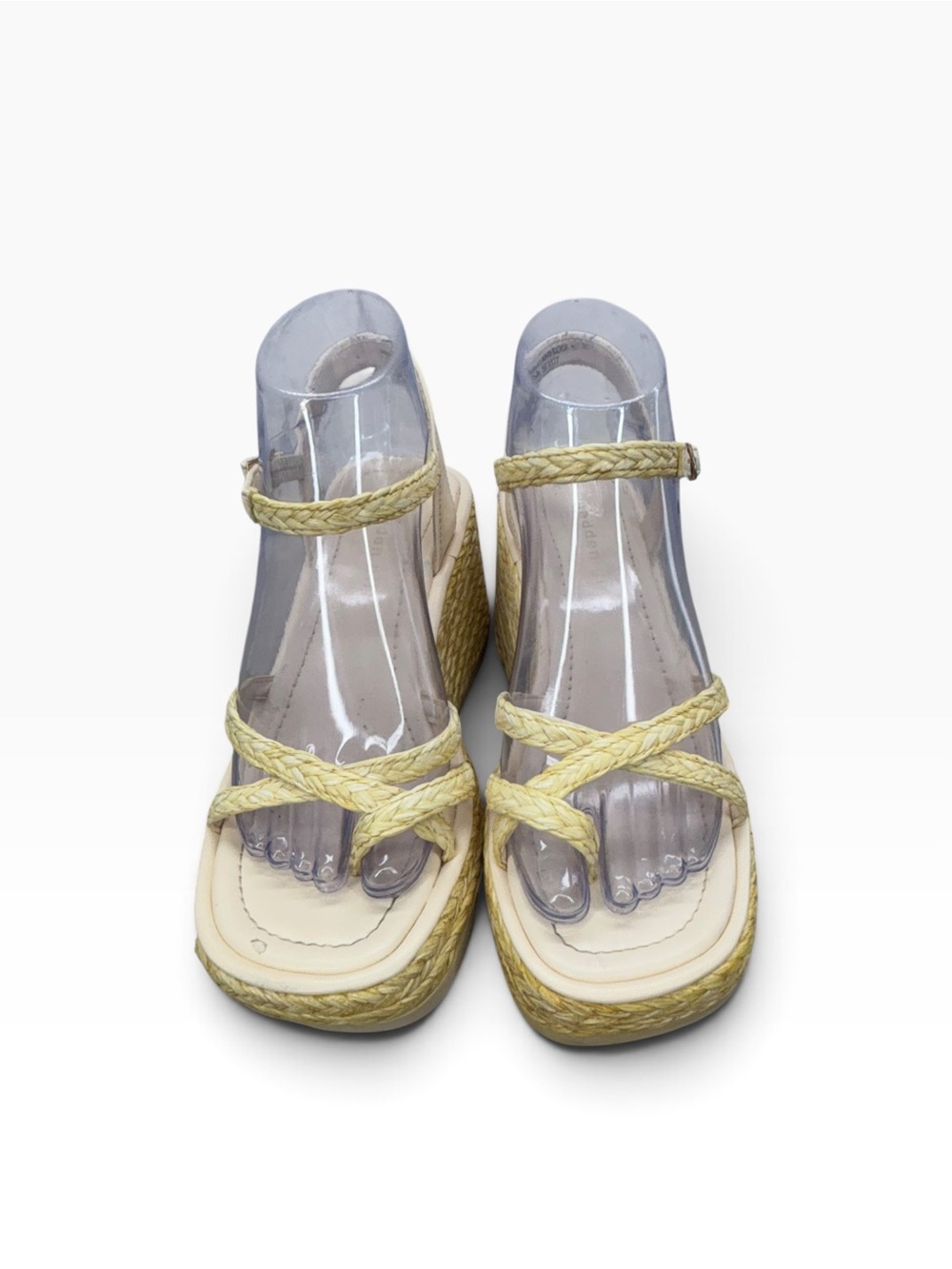 Madden Girl Yellow Braided Espadrille Wedge Sandals